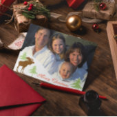 Vrolijk Kerstmis Moose 3 dennen Feestdagen Kaart