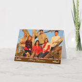 Vrolijk Kerstmis Moose Witte Omtrek Feestdagen Kaart (Voorkant)