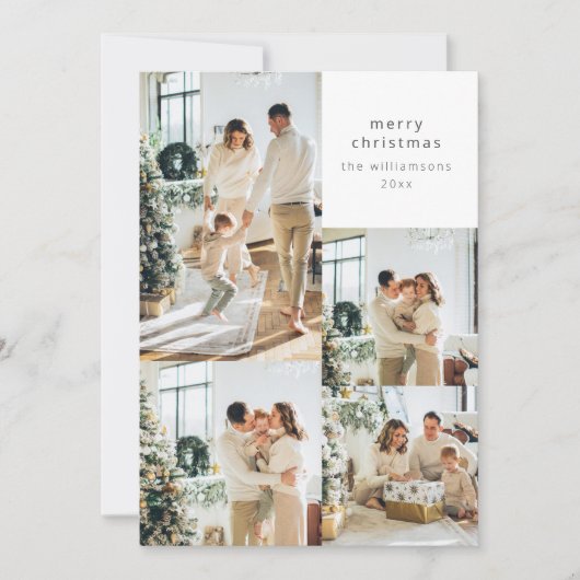 Vrolijk Kerstmis Multi 5 Volledige Aftapfoto Colla Feestdagenkaart (Voorkant)