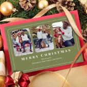 Vrolijk Kerstmis Multi Foto Botanische Holly Feestdagenkaart