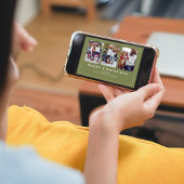 Vrolijk Kerstmis Multi Foto Botanische Holly Feestdagenkaart