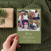 Vrolijk Kerstmis Multi Foto Botanische Rode Holly Feestdagenkaart