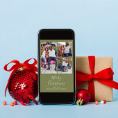 Vrolijk Kerstmis Multi Foto Botanische Rode Holly Feestdagenkaart