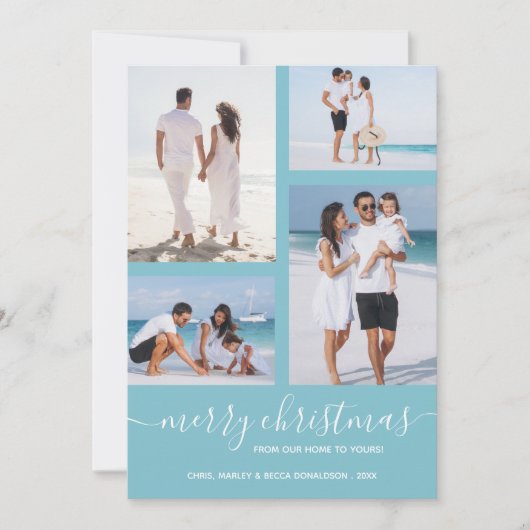 Vrolijk Kerstmis Multi Foto Feestdagenkaart (Voorkant)