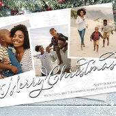 Vrolijk Kerstmis Multi Foto Kalligrafie Script Feestdagenkaart