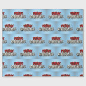 Vrolijk Kerstmis Mylar Ballon Lettering Cadeaupapier (Vlak)