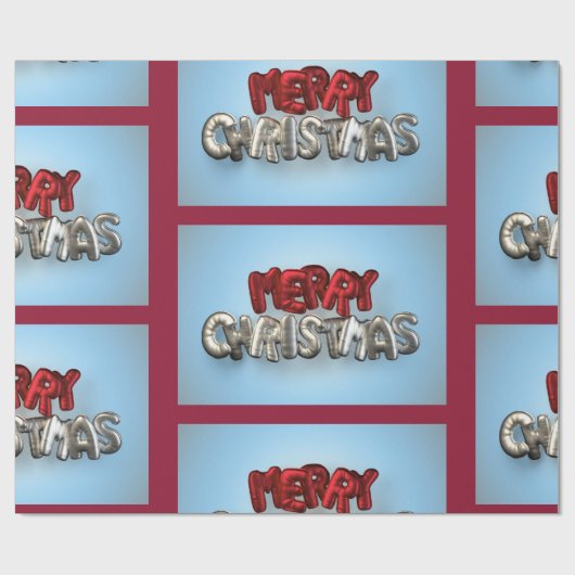 Vrolijk Kerstmis Mylar Ballons Lettering Cadeaupapier (Vlak)