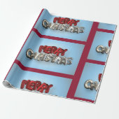 Vrolijk Kerstmis Mylar Ballons Lettering Cadeaupapier (Uitgerold)