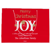 Vrolijk Kerstmis Naam Cool Chic Schattige Rood Groot Cadeauzakje (Achterkant)