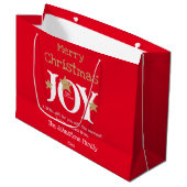 Vrolijk Kerstmis Naam Cool Chic Schattige Rood Groot Cadeauzakje (Voorkant Gekanteld)