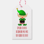 Vrolijk Kerstmis Naam Elf Feestdagen Gift Label Cadeaulabel (Voorkant)