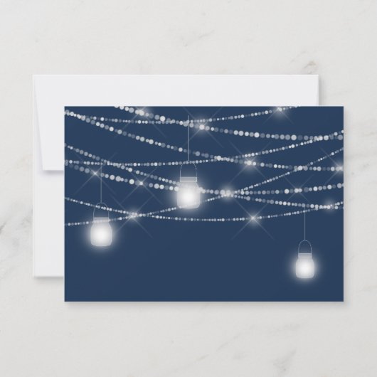 Vrolijk Kerstmis Naam Foto Lichten Rode Marine Kaart (Achterkant)