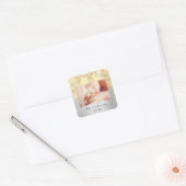Vrolijk Kerstmis Naam Gouden Sterren Glitter Foto  Vierkante Sticker (Envelop)