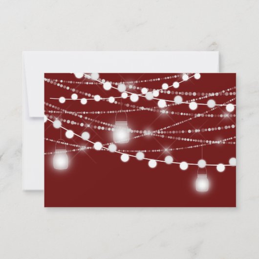 Vrolijk Kerstmis Naam String Lights Bourgondië Kaart (Achterkant)