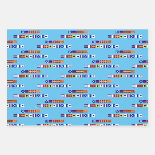 Vrolijk Kerstmis Nautisch Signaalvlag DIY BG Kleur Inpakpapier Vel (Voorkant 3)