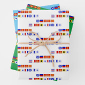 Vrolijk Kerstmis Nautisch Signaalvlag DIY BG Kleur Inpakpapier Vel (In situ)