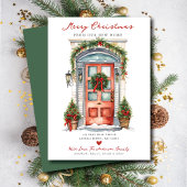 Vrolijk Kerstmis Nieuw Huis Deur Bewegen Aankondiging