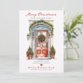 Vrolijk Kerstmis Nieuw Huis Deur Bewegen Aankondiging (Staand voorkant)