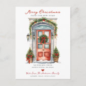 Vrolijk Kerstmis Nieuw Huis Deur Bewegen Aankondigingskaart (Voorkant)