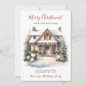 Vrolijk Kerstmis Nieuw Huis Verhuizen Aankondiging (Voorkant)