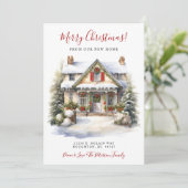Vrolijk Kerstmis Nieuw Huis Verhuizen Aankondiging (Staand voorkant)