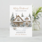 Vrolijk Kerstmis Nieuw Huis Verhuizen Aankondiging (Staand voorkant)