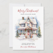 Vrolijk Kerstmis Nieuw Huis Verhuizen Aankondiging (Voorkant)