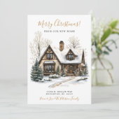 Vrolijk Kerstmis Nieuw Huis Verhuizen Aankondiging (Staand voorkant)