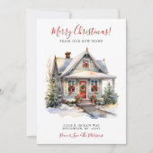 Vrolijk Kerstmis Nieuw Huis Verhuizen Aankondiging (Voorkant)
