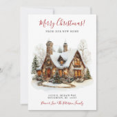 Vrolijk Kerstmis Nieuw Huis Verhuizen Aankondiging (Voorkant)