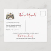 Vrolijk Kerstmis Nieuw Huis Verhuizen Aankondigingskaart (Achterkant)