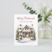 Vrolijk Kerstmis Nieuw Huis Verhuizen Aankondigingskaart (Staand voorkant)