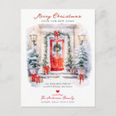 Vrolijk Kerstmis Nieuw Huis Verhuizen Aankondigingskaart (Voorkant)
