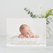 Vrolijk Kerstmis Nieuwe Baby 4 Foto Geboorte Aankondiging (Staand voorkant)