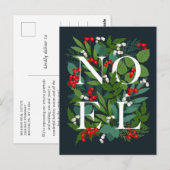 Vrolijk Kerstmis NOEL Corporate Groet Vakantie Briefkaart (Voorkant / Achterkant)