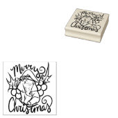 Vrolijk Kerstmis Olifant Leuke Santa Hoed Rubberstempel (Gestempeld)