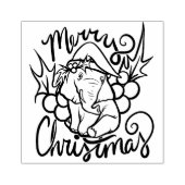 Vrolijk Kerstmis Olifant Leuke Santa Hoed Rubberstempel (Afrduk)