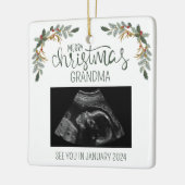 Vrolijk Kerstmis Oma Ultrasound Foto Keramisch Ornament (Links)