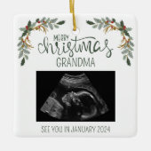 Vrolijk Kerstmis Oma Ultrasound Foto Keramisch Ornament (Voorkant)