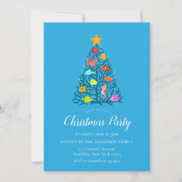 Vrolijk Kerstmis Onderzees Koraal Tropische Vissen Kaart