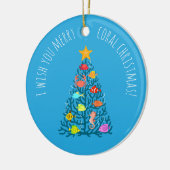 Vrolijk Kerstmis Onderzeese Koraal Tropische Visse Keramisch Ornament (Links)