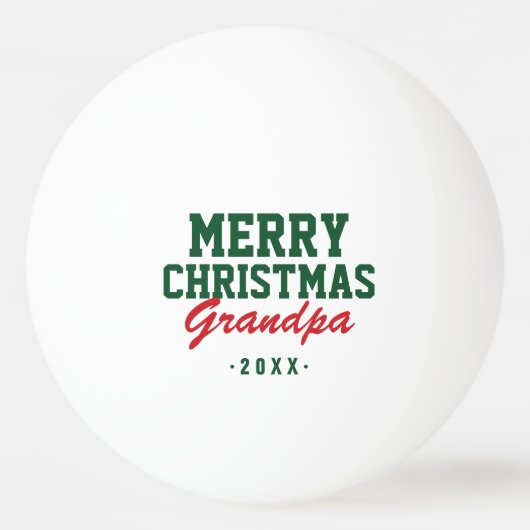 Vrolijk Kerstmis Opa Foto Ping Pong Ballen (Voorkant)