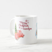 Vrolijk Kerstmis Opa RED TRUCK gepersonaliseerd Koffiemok (Voorkant links)