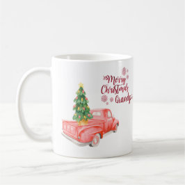 Vrolijk Kerstmis Opa RED TRUCK gepersonaliseerd Koffiemok
