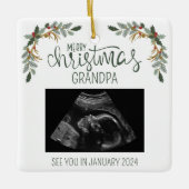Vrolijk Kerstmis Opa Ultrasound Foto Keramisch Ornament (Voorkant)