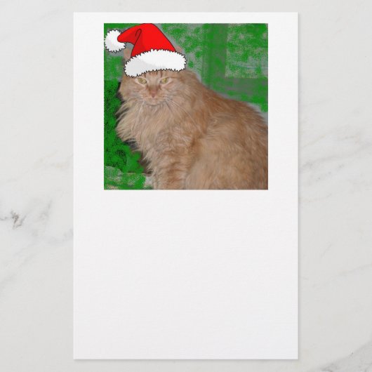Vrolijk Kerstmis Oranje Tabby Poesje Briefpapier (Voorkant)