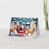 Vrolijk Kerstmis Origami Sinterklaas GC Kaart (Achterkant)