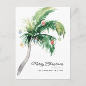 Vrolijk Kerstmis Palm Tree Coastal Feestdagenkaart (Voorkant)