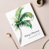 Vrolijk Kerstmis Palm Tree Coastal Feestdagenkaart
