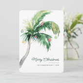 Vrolijk Kerstmis Palm Tree Kustfamilie Feestdagenkaart (Staand voorkant)